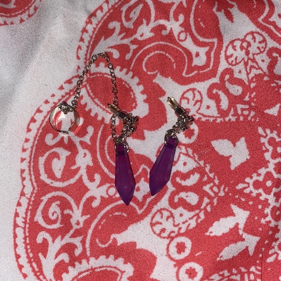 purple crystal earrings - Picture 1 of 1